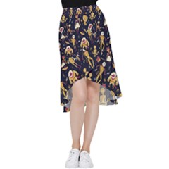 Alien Surface Pattern Frill Hi Low Chiffon Skirt by Ket1n9