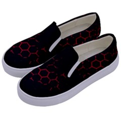 Abstract Pattern Honeycomb Kids  Canvas Slip Ons by Ket1n9