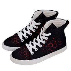 Abstract Pattern Honeycomb Men s Hi-top Skate Sneakers by Ket1n9