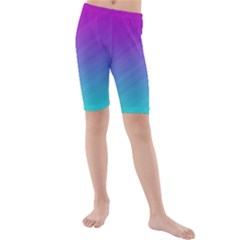 Background-pink-blue-gradient Kids  Mid Length Swim Shorts
