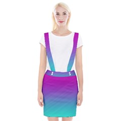 Background-pink-blue-gradient Braces Suspender Skirt