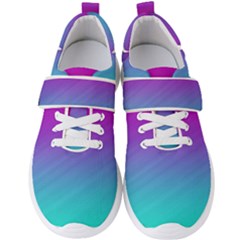 Background-pink-blue-gradient Men s Velcro Strap Shoes by Ket1n9