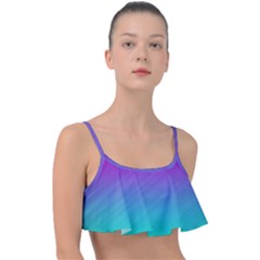 Background-pink-blue-gradient Frill Bikini Top