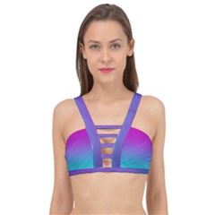 Background-pink-blue-gradient Cage Up Bikini Top