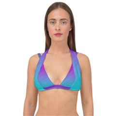 Background-pink-blue-gradient Double Strap Halter Bikini Top