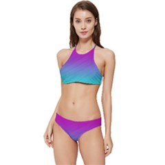 Background-pink-blue-gradient Banded Triangle Bikini Set