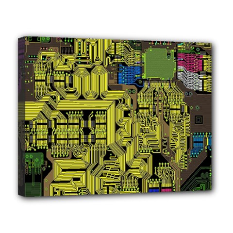 Technology Circuit Board Canvas 14  X 11  (stretched) by Ket1n9