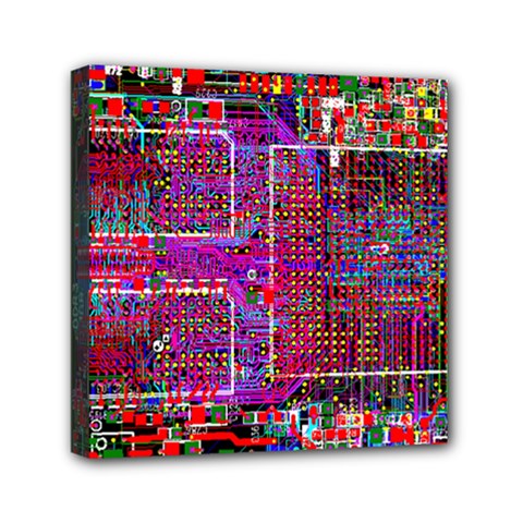 Technology Circuit Board Layout Pattern Mini Canvas 6  X 6  (stretched) by Ket1n9