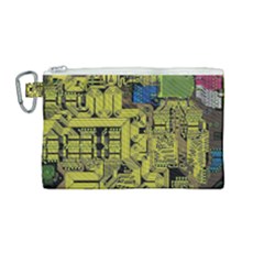Technology Circuit Board Canvas Cosmetic Bag (medium) by Ket1n9