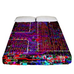 Technology Circuit Board Layout Pattern Fitted Sheet (queen Size) by Ket1n9