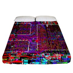Technology Circuit Board Layout Pattern Fitted Sheet (california King Size) by Ket1n9