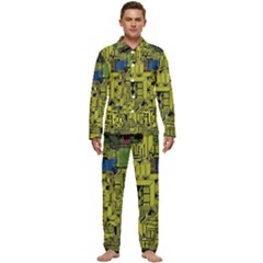 Technology Circuit Board Men s Long Sleeve Velvet Pocket Pajamas Set by Ket1n9