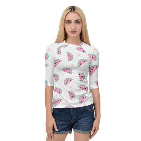 Watermelon Wallpapers  Creative Illustration And Patterns Quarter Sleeve Raglan T-shirt by Ket1n9