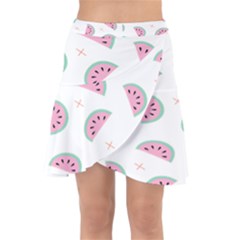 Watermelon Wallpapers  Creative Illustration And Patterns Wrap Front Skirt by Ket1n9