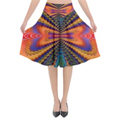 Casanova Abstract Art-colors Cool Druffix Flower Freaky Trippy Flared Midi Skirt by Ket1n9