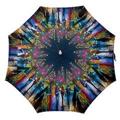 Abstract-vibrant-colour-cityscape Straight Umbrellas