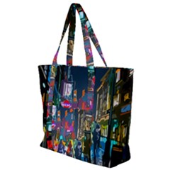 Abstract-vibrant-colour-cityscape Zip Up Canvas Bag by Ket1n9