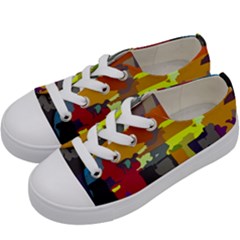 Abstract-vibrant-colour Kids  Low Top Canvas Sneakers by Ket1n9