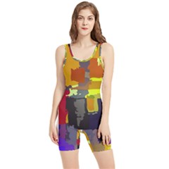 Abstract-vibrant-colour Women s Wrestling Singlet by Ket1n9