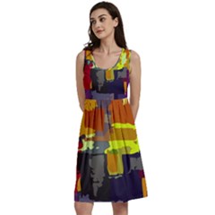 Abstract-vibrant-colour Classic Skater Dress by Ket1n9