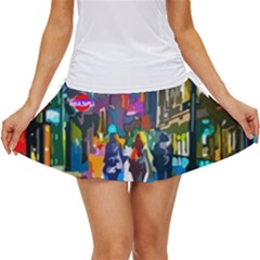 Abstract-vibrant-colour-cityscape Women s Skort