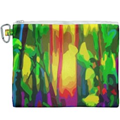 Abstract-vibrant-colour-botany Canvas Cosmetic Bag (xxxl) by Ket1n9