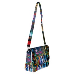Abstract-vibrant-colour-cityscape Shoulder Bag With Back Zipper by Ket1n9