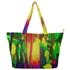 Abstract-vibrant-colour-botany Full Print Shoulder Bag