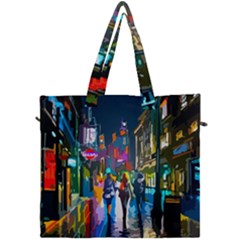 Abstract-vibrant-colour-cityscape Canvas Travel Bag by Ket1n9
