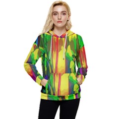 Abstract-vibrant-colour-botany Women s Lightweight Drawstring Hoodie by Ket1n9
