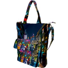 Abstract-vibrant-colour-cityscape Shoulder Tote Bag by Ket1n9