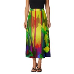 Abstract-vibrant-colour-botany Classic Midi Chiffon Skirt by Ket1n9