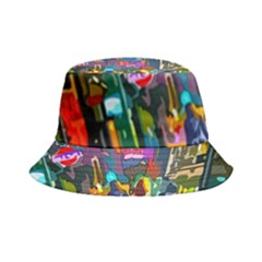 Abstract-vibrant-colour-cityscape Bucket Hat by Ket1n9