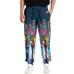 Abstract-vibrant-colour-cityscape Men s Elastic Waist Pants by Ket1n9