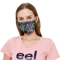 Abstract-vibrant-colour-cityscape Crease Cloth Face Mask (adult) by Ket1n9