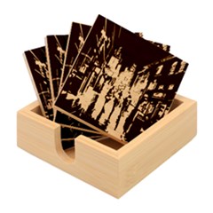 Abstract-vibrant-colour-cityscape Bamboo Coaster Set by Ket1n9