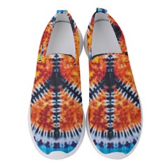 Tie Dye Peace Sign Women s Slip On Sneakers by Ket1n9