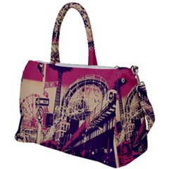 Pink City Retro Vintage Futurism Art Duffel Travel Bag