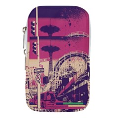 Pink City Retro Vintage Futurism Art Waist Pouch (Large)