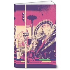 Pink City Retro Vintage Futurism Art 8  x 10  Softcover Notebook