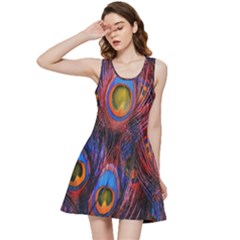 Pretty Peacock Feather Inside Out Racerback Dress