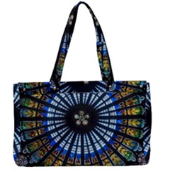 Stained Glass Rose Window In France s Strasbourg Cathedral Canvas Work Bag by Ket1n9