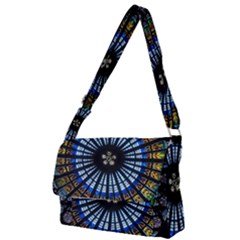 Stained Glass Rose Window In France s Strasbourg Cathedral Full Print Messenger Bag (s) by Ket1n9