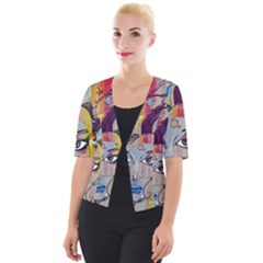 Graffiti-mural-street-art-painting Cropped Button Cardigan by Ket1n9