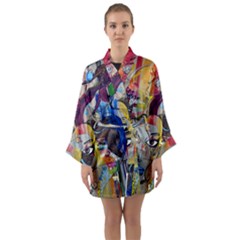 Graffiti-mural-street-art-painting Long Sleeve Satin Kimono by Ket1n9