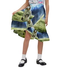 Astronaut Kids  Ruffle Flared Wrap Midi Skirt