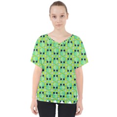 Alien Pattern- V-neck Dolman Drape Top by Ket1n9