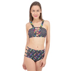 Alien Patterns Vector Graphic Cage Up Bikini Set by Ket1n9