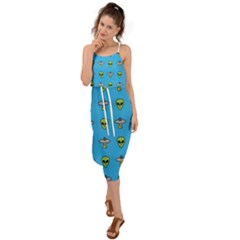 Alien Pattern Waist Tie Cover Up Chiffon Dress by Ket1n9