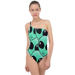 Art Alien Pattern Classic One Shoulder Swimsuit by Ket1n9